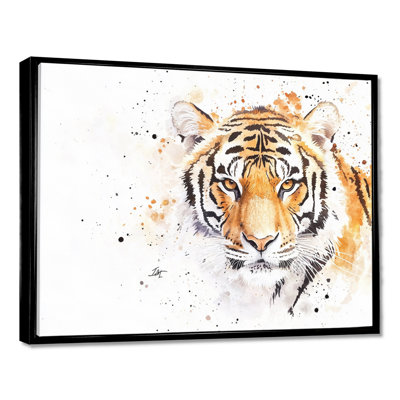«Watercolor Tiger Portrait II - Tiger», reproduction d'art murale