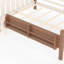 Grand lit au sol avec bibliothèques de rangement, lit en bois massif pour enfants avec de jolis escaliers et garde-corps, aucun sommier nécessaire, beige-1893249842-1882690441