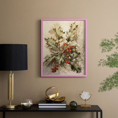 «Christmas Holiday Art DCCV», reproduction d'art encadrée - bois massif