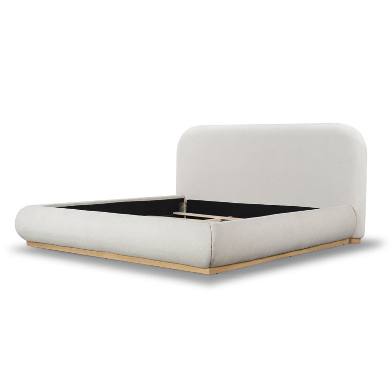  Upholstered Standard Bed, Ivory, King