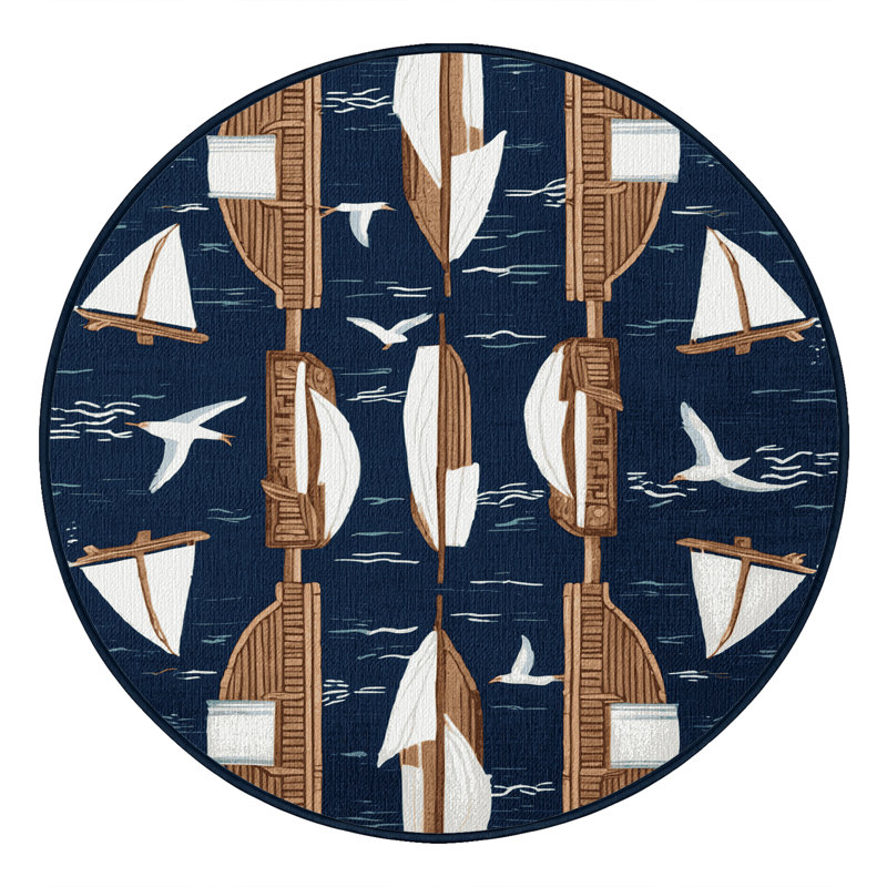  Tapis bord de mer lavable Marina Life, Carré 7 pi