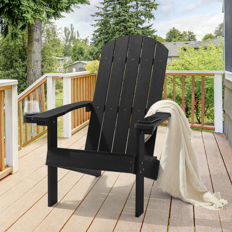 Chaise Adirondack en plastique Cerqueira, Noir