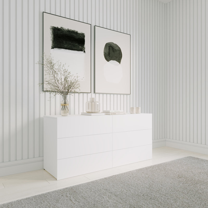 Hansmartin 59'' W 6 - Drawer Dresser, White