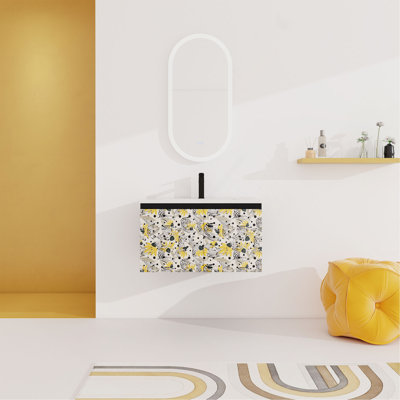 Sophisticated Wall-Mounted Bathroom Vanity With Premium Ceramics Sink And Stylish Cabinet