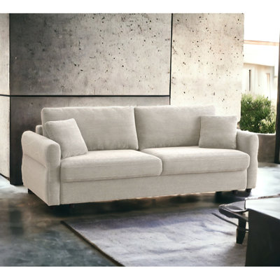 Canapé-lit beige confortable - l 80 po x P 60 po avec espace de rangement chic et rangement intégré Hauteur de l'assise 2