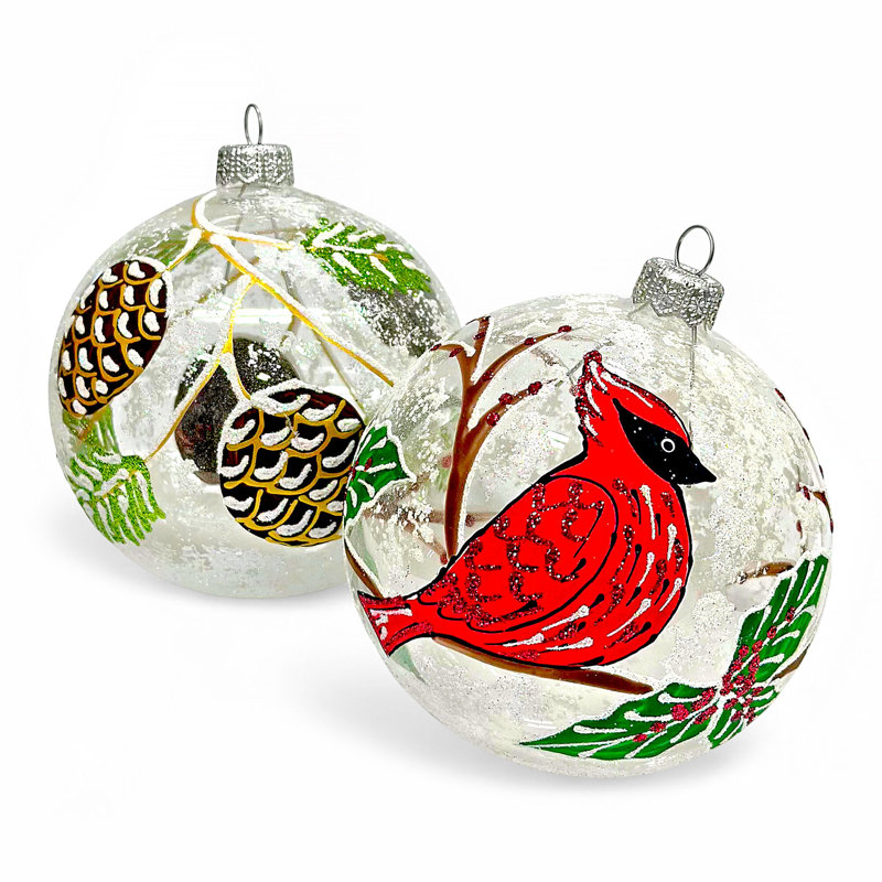 Ball 4'' Handmade Glass Animals Ball Ornament