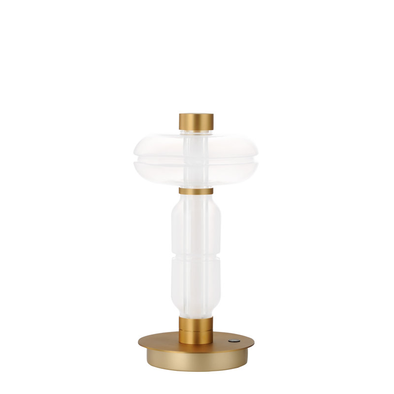 Gusto LED Table Lamp, Gold, White/Clear
