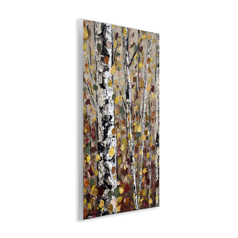 "Stupell Industries", bouleau d'automne, feuilles abstraites, art mural par Jen Seeley-au-762, H 15 po x l 10 po