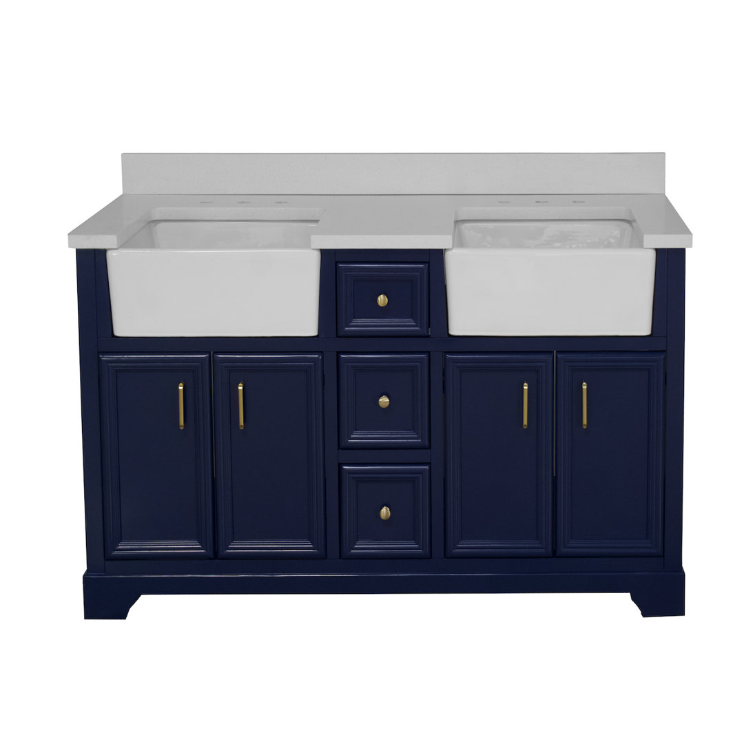 Emiliano 60'' Double Bathroom Vanity with Top Sand & Stable™ Base 