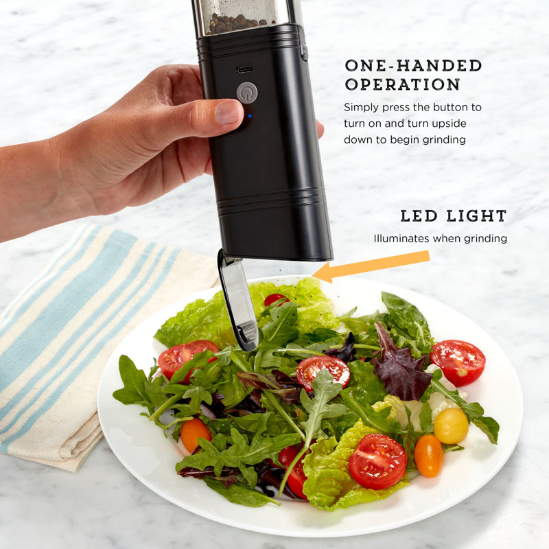 Kamenstein USB Gravity Feed Grinder Filled With Peppercorns