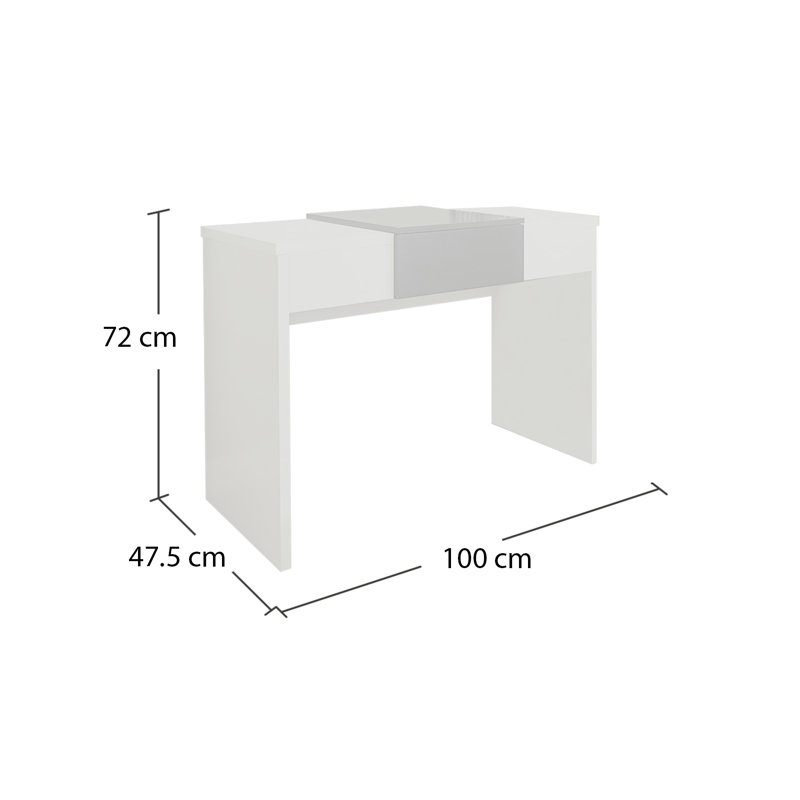 Harlow Dressing Table with Mirror, White / Black