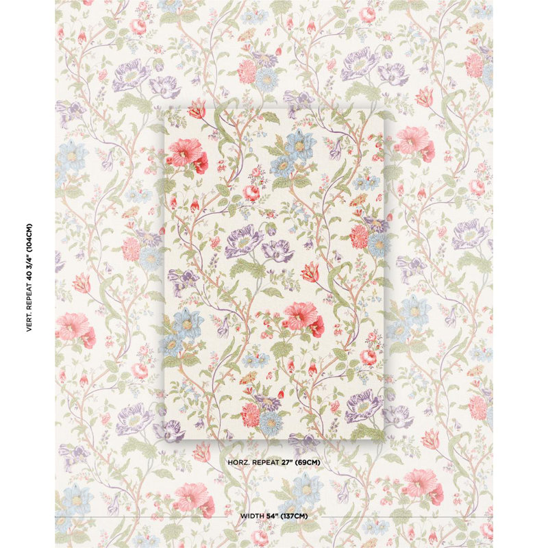 Giselle Floral Fabric, Ivory