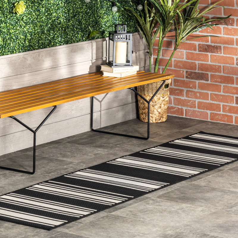 Romy Striped Indoor/Outdoor Area Rug, Runner 2' x 8'