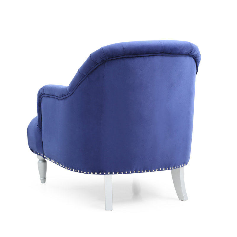 Fauteuil Wellington, Velours bleu