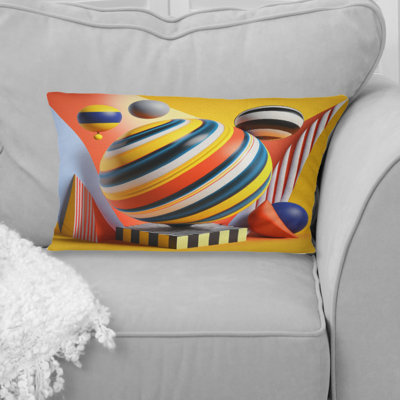 Pop Art Colorful Spheres II - Abstract Geometric Printed Throw Pillow