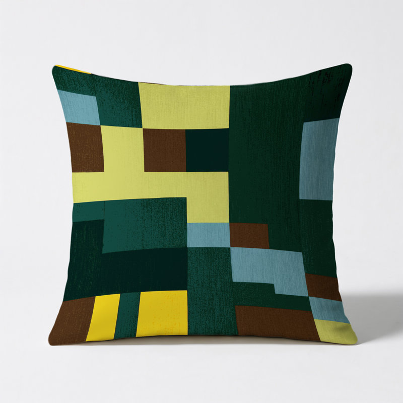 Stitched Lands Indoor And Outdoor Pillow, Square 18"