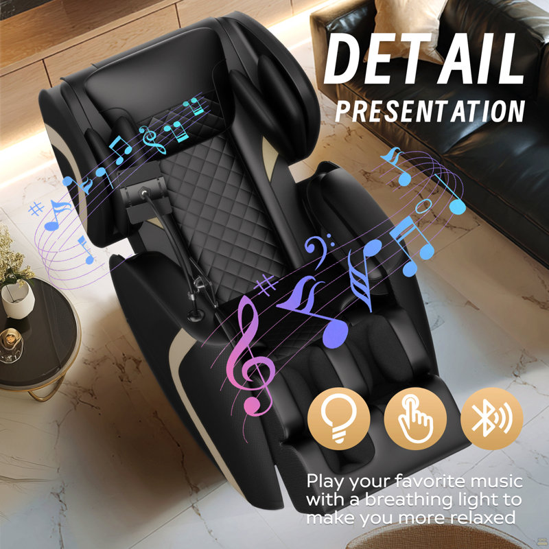 Fauteuil de massage inclinable à gravité zéro avec pression d'air complète