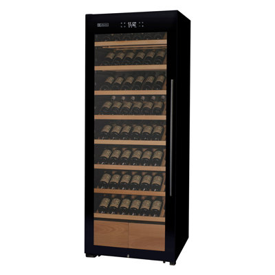 Allavino 248 Bottle Single Zone Freestanding Wine Refrigerator with Display Shelving and Black Glass Door - Left Hinge | Fridge.com