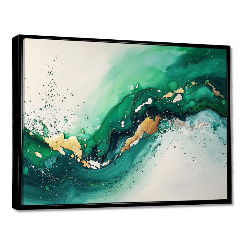 Altizer - Abstract Wall Art, H 30 po x l 40 po, Cadre flottant, Noir, noir, noir, noir