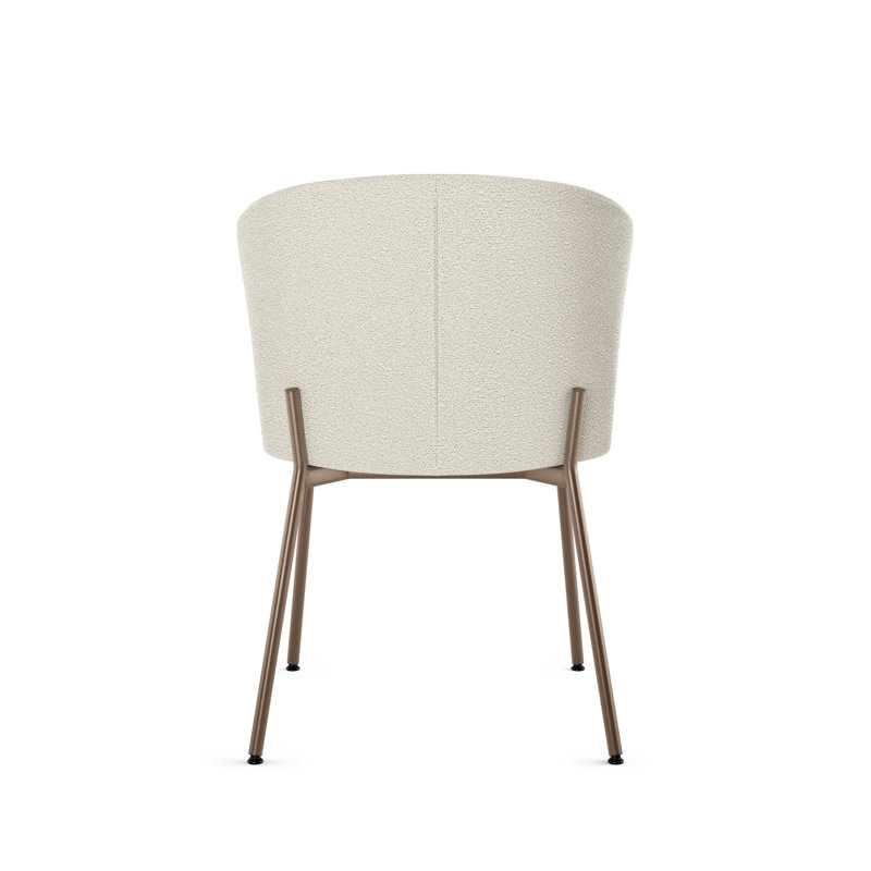 Chaise rembourrée Julks, Crème, Bronze