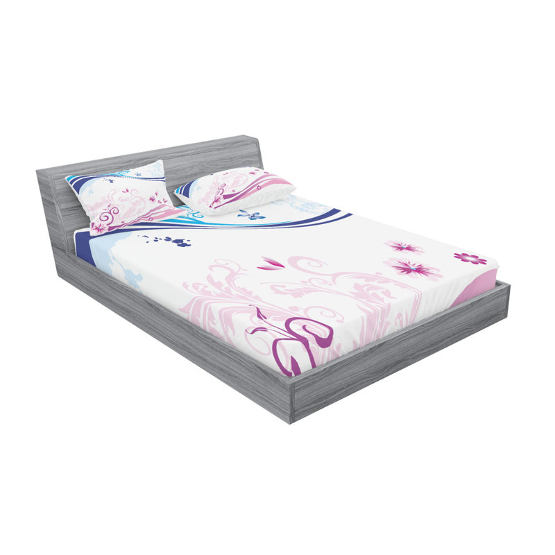 Ensemble de draps à motif floral, Ensemble de draps pour lit double avec un drap-hou