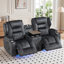Zero Wall Power Reclining Loveseat With Lift-Top Console, Bluetooth Speakers, LED Lights, USB Charging, Cup Holders For Living Room, Rvs & Home Theater