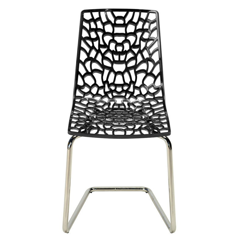 Chaise de patio empilable, Noir lustré