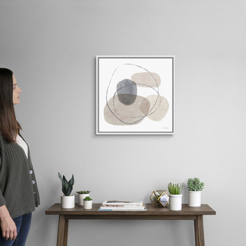 « Think Neutral 07 » par Lisa audit, reproduction d’art sur toile, H 22 po x l 22 po x P 1,75 po, Cadre blanc