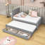 Lit plateforme simple en bois avec lit gigogne simple et tiroirs-798969257