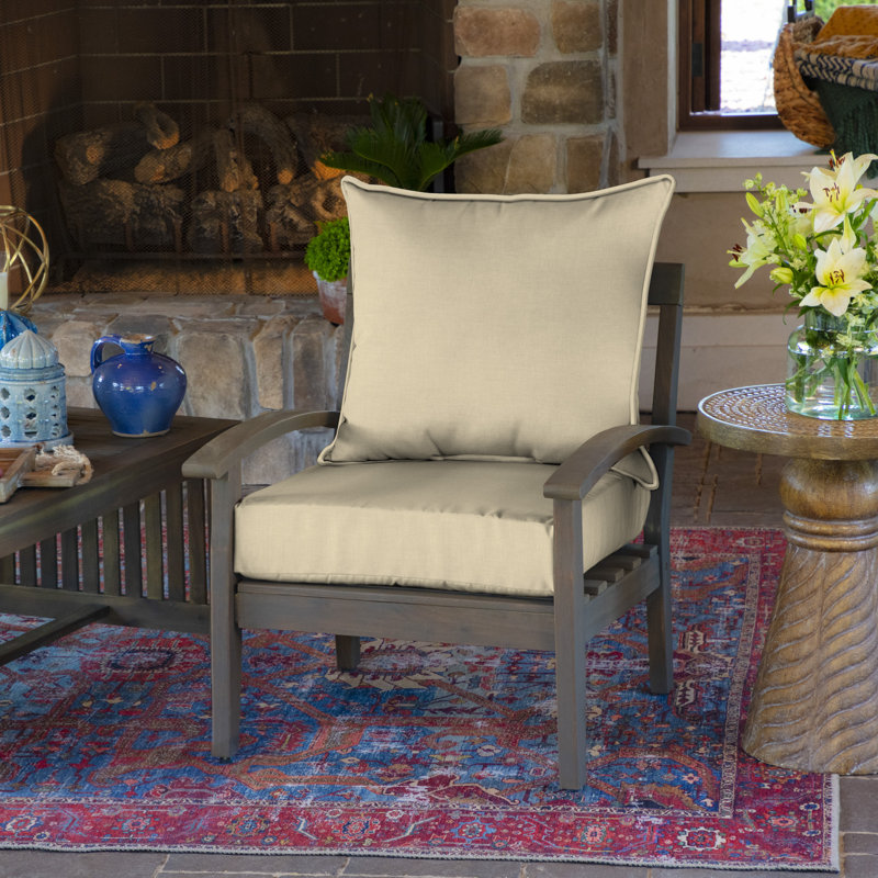 ARDEN Outdoor Lounge Chair Cushion, Taupe, 24" W x 24" D