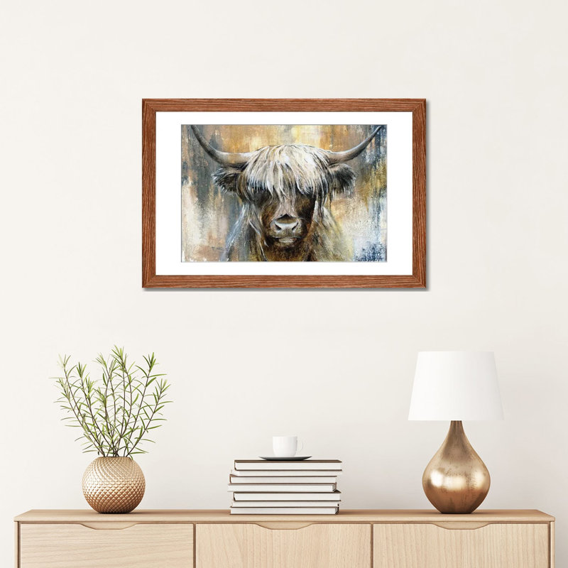 Highland Cow I, encadrée par Studio Paint-Ing, impression, H 16 po x l 24 po x P 1 po