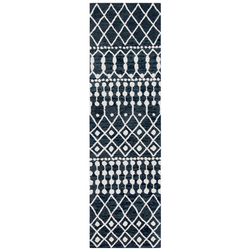 Dillard Hand Tufted Wool Geometric Rug, Runner 2'3" x 9'