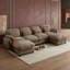 Canapé d'angle en U quatre places avec deux poufs-305967514