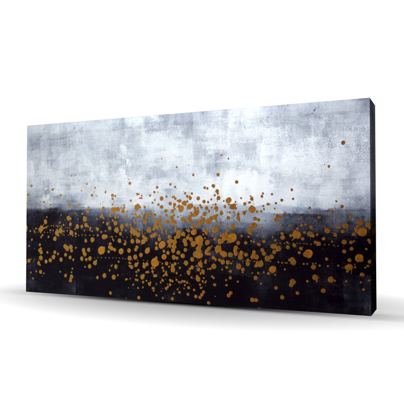 Gold Paint Splash Canvas | Office Pattern Home Decor