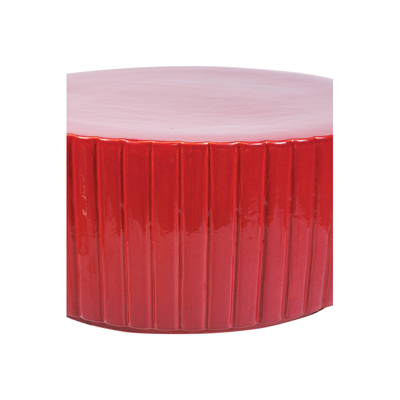 Flute Outdoor Round Side Table, Plum Gloss