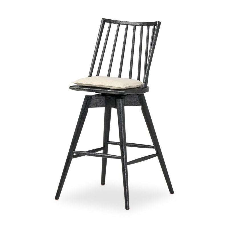 Lewis Swivel Bar Stool, Antwerp Natural/Linen Blend, Counter Stool (26.98" Seat Height)