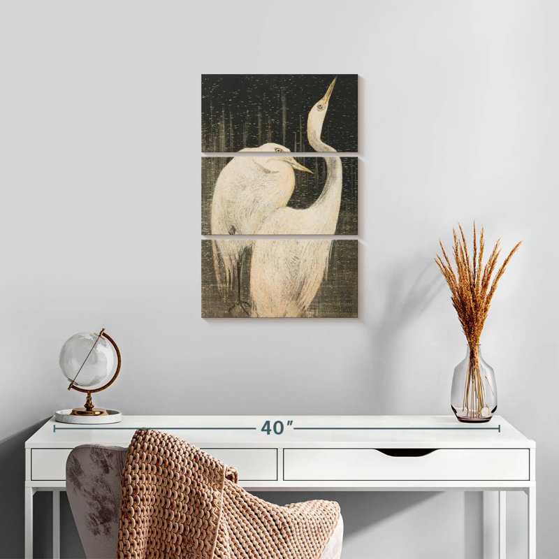 Brampt Twee Zilverreigers, 57" H x 36" W