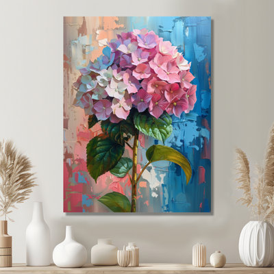 Hortensia rose et bleu qui fleurit en été III - Hortensia Wall Art Living Room