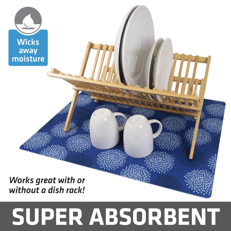 Medicine Blue XL Low-Profile Super Absorbent Dish Drying Mat