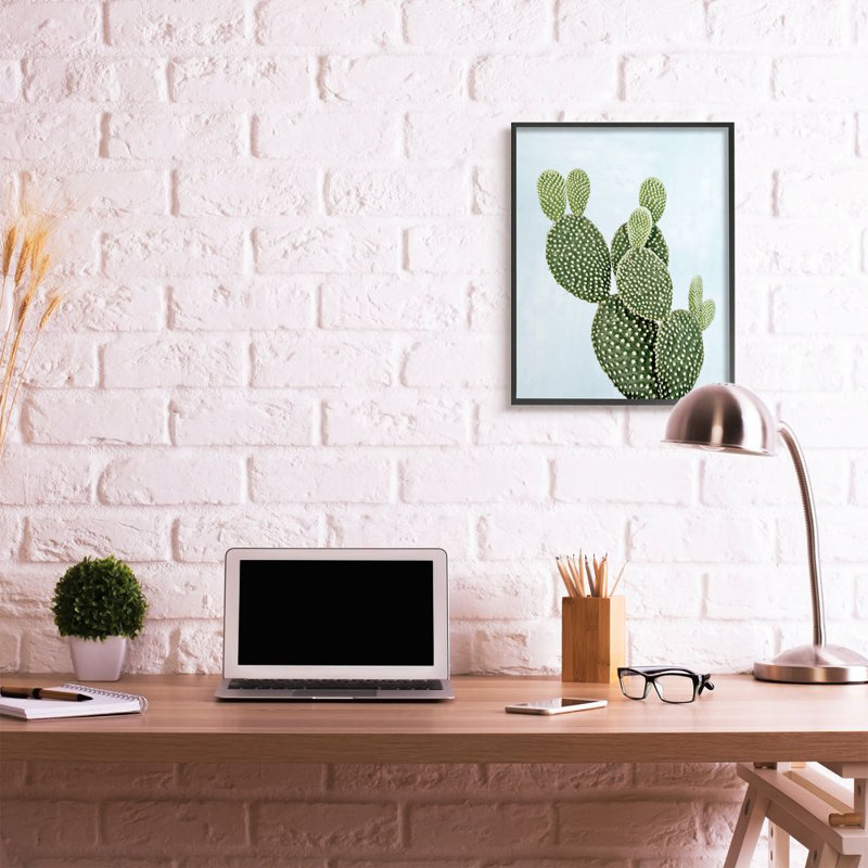 «Unique Desert Cactus Plant Prickly Pear Blue Green» par Ziwei Li - impression d'art graphique, H 30 po x l 24 po