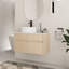 Ensemble de meuble-lavabo mural simple 32 po avec plateau en céramique Zephric-1167546196-1167546198