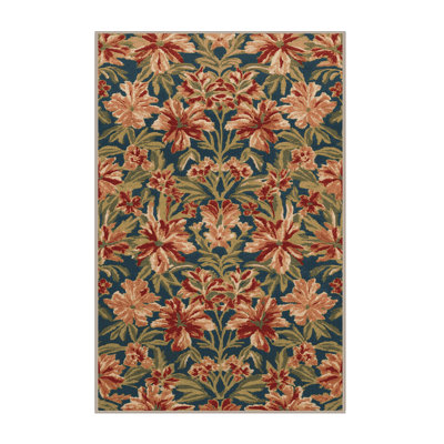 Tapis botanique brun lavable à la machine