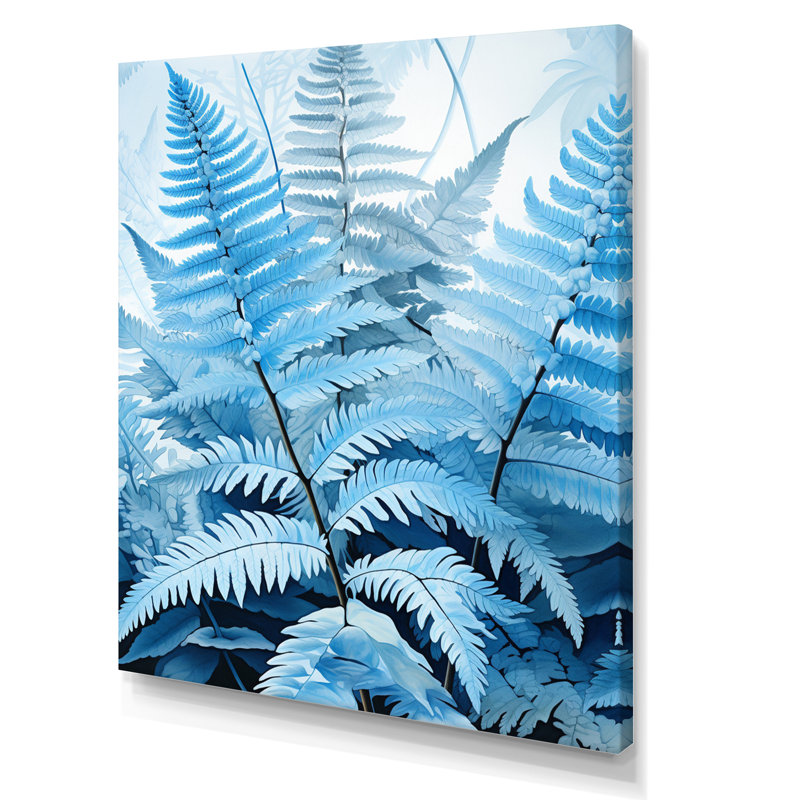 Herard Ferns Azure Dreams II - impression, H 44 po x l 34 po x P 1,5 po, Toile tendue
