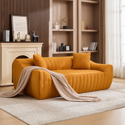 Oversized 2-Seater Loveseat with Faux Leather and Deep Seat
