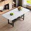 Une table de salle à manger de 71 x 35,4 pouces avec un plateau habilement assemblé par quatre panneaux de fibres à densité moyenne texturés. Le bureau possède une plateforme de rangement de 43,3 x 19,7 po. Très approprié pour les réunions de famille, etc.