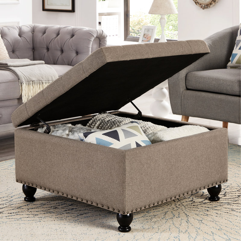 Compartiment intérieur en lin noir avec fonction de rangement, Beige