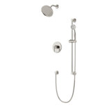 Classic 2-Way Pressure Balance Shower Trim Kit With Hand Held Shower On Integrated Slide Bar Satin Brass