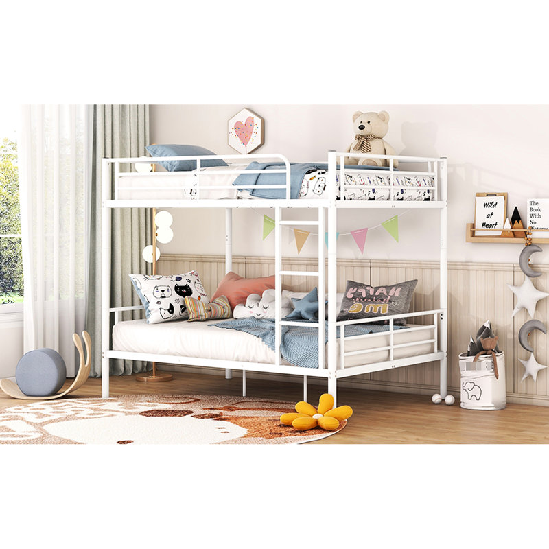 Lit superposé en fer blanc au-dessus - Design contemporain, capacité de poids élevée, confortable pour toutes les maisons en métal avec style, construction, s'adapte à tous les décors de chambre à coucher