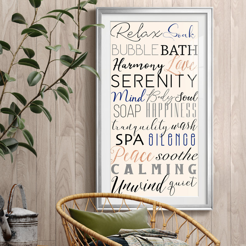 Bath Expressions - Tableau encadré sous verre acrylique, grand format, idéal pour le salon, H 10,5 po x l 18,5 po x P 1,5 po