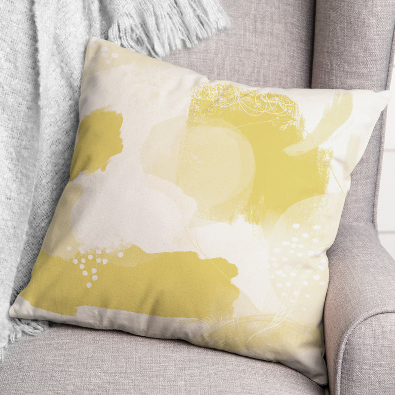 Housse et insert de coussin extérieur d'extérieur, Jaune